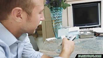 Preview 1 of Police Trannies Gangbang - step sister makes a threesome with brother and boyfriend