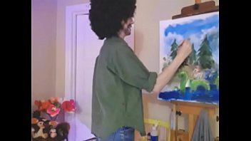 Preview 2 of Eat My Shitt Slav - Teen Girl webcam Bob Ross Cosplay