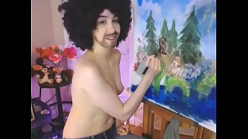 Preview 4 of Eat My Shitt Slav - Teen Girl webcam Bob Ross Cosplay