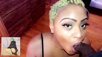Preview 1 of Dangarous Fuck Small Boy - Green Hair Thot Sucking On SexGodPicasso&rsquo_s Huge Black Dick On Her Knees