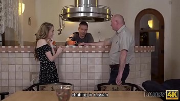 Preview 1 of Mother Kitchem Sex - 4K. still remembers Russian and how a young pussy tastes