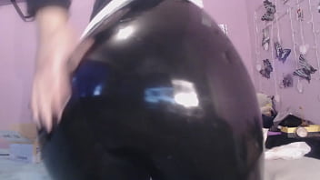 Preview 2 of Real Bisexual Amateur - latex leggins