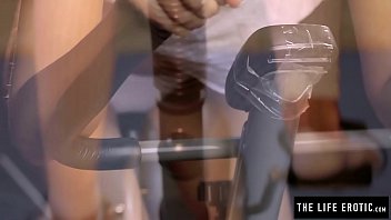 Preview 2 of Mom Webb Sun - Beautiful sweaty teen humping an exercise bike seat