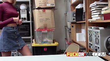 Preview 1 of Fuckusakgav - BEAUTIFUL skinny BLONDE rides MONSTERCOCK in office