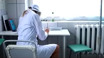 Preview 1 of Teen Fffm - Nurse on gyno chair