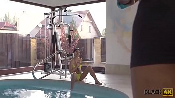 Preview 1 of Light Skin Ebony Teens Anal - BLACK4K. Personal swimming coach penetrates tight young pussy hard