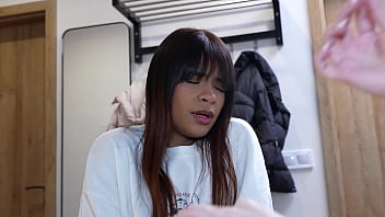 Preview 3 of 14years Afgani - Wetting Jeans at the Breakfast with her girlfriend
