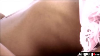 Preview 2 of Amber Rayne Birthday Sex - Frustrated ebony housewife pleases four big white cocks