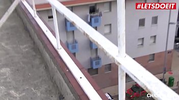 Preview 1 of Filipina Fucked Creampie - LETSDOEIT - Skinny Spanish Slut Fucked On Top Of The Building