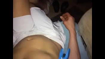 Preview 1 of Stretch Pussy Till Tear - Sissy sub stroking nice hard cock while nipples clamped and teased