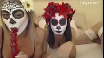 Preview 1 of Www Xxnxx India - Three masked hot girls masturbate together on the bed