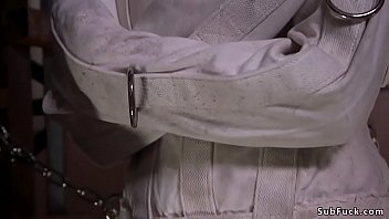Preview 1 of Danger Bar - Slave in strait jacket and mask in bondage