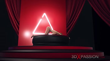 Preview 1 of 10year Xxxhd 2019 Hard - 3d dickgirl plays with a hot horny blonde on the fashion nude model podium