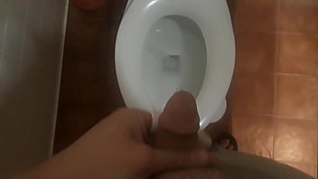 Preview 1 of Turkish Husband - Huge half hard cumshot in a park bethroom