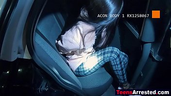 Preview 3 of Angelika Valentina - Hot teen shoplifter bribes sleazy cop with a blowjob &amp_ fuck