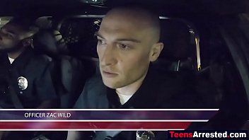 Preview 1 of Angelika Valentina - Hot teen shoplifter bribes sleazy cop with a blowjob &amp_ fuck