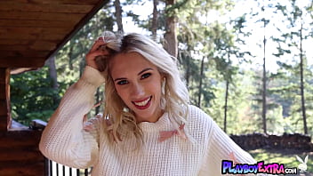 Preview 1 of Marina Montana - Blonde naked teen adult star Sky Pierce resting and posing for Playboy