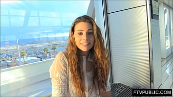 Preview 2 of Fingered While Watching Tv - amateur flashing tits pussy and ass in public