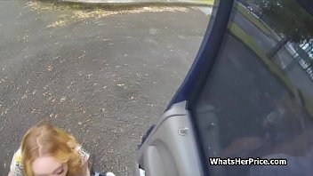 Preview 3 of Xxxii Video Mother And His Son - Parking lot blowjob for money done by perky blonde