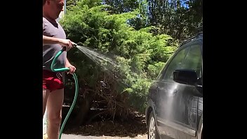 Preview 1 of Russian Licking Facesitting - Dad/Mature washes car/plays with big cock in bikini-aka &ldquo_ Adam longrod