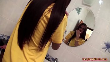 Preview 1 of Horny Hot Chick Aj Applegate - Ladyboy Bow Getting Very Horny In Morning