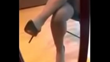 Preview 3 of Bog Cock For A Small Teen - Brown &#039_No Nonsense&#039_ Pantyhose Crossed Legs &amp_ Dangle Tease