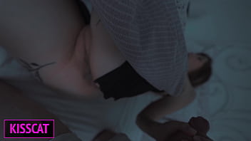 Preview 2 of American Teens To Fat - Step mom didn&#039_t except shares bed at night,  but came step son and fucked hard her till cum on face