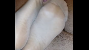 Preview 2 of Lesbian Nipples Licking - homemade footjob with different nylons