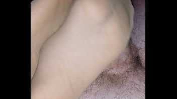 Preview 4 of Lesbian Nipples Licking - homemade footjob with different nylons