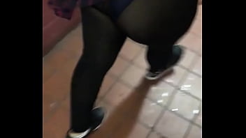 Preview 1 of Thai Playboy Pussy - Wife in see through leggings walking with visible panties