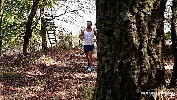 Preview 1 of Telugu Affai - Maskurbate Hung &amp_ Uncut Czech HUNK Wacking in Woods!