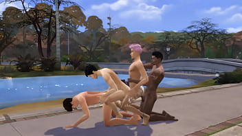 Preview 1 of Mia Kalita Sex Secandal - The Sims - Gay Orgy Outdoors - Channel Intro