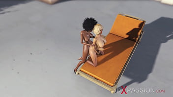 Preview 2 of Temizlik Yapan Annesini Sikiyor - A horny blonde dreams to have sex with a black 3d dickgirl on the expensive villa