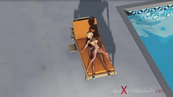 Preview 4 of Temizlik Yapan Annesini Sikiyor - A horny blonde dreams to have sex with a black 3d dickgirl on the expensive villa
