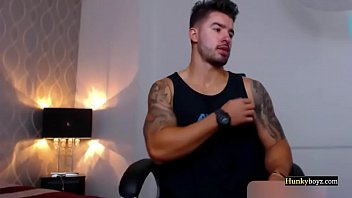 Preview 1 of Brazil Pop - Handsome Scruffy Model Caught On Tape