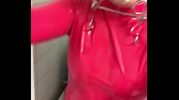 Preview 3 of Son Jerk Sleeping Mom - Latexdress and gag