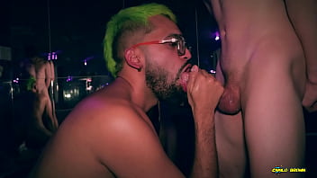 Preview 4 of Alumna Buap - Camilo Brown Giving an Amazing Cum Swap Blowjob To Big Cock Beautiful Twink Nicolas Mucci