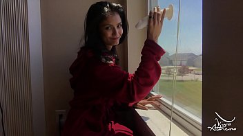 Preview 1 of Xxx Enxxx - HOME ALONE HORNY DESI SLUT SUCKS AND FUCKS DILDO ON WINDOW