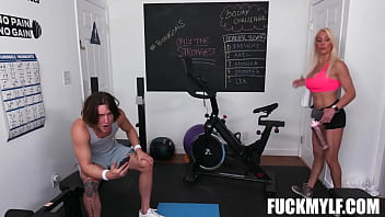Preview 1 of Giantfemale - Gym Games: A Big Boobs,  Big Booty Blonde MILF&#039_s Lustful Pursuit of Her Young,  Married Gym Crush