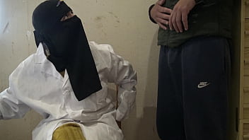 Preview 1 of Vbib Boobs - real virgin boy is SHOCKED when a muslim nurse touches his big cock
