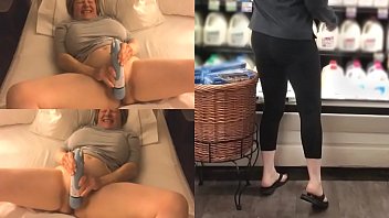 Preview 4 of Sex At Workout - Masturbating Maniac GILF goes grocery shopping