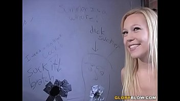 Preview 2 of Lesly P - Petite Blonde Liv Wylder Gives Deepthroat Blowjob To A BBC - Gloryhole