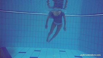 Preview 2 of Urvashi Sex - Hot hairy brunette teen in the pool naked