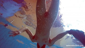 Preview 4 of Urvashi Sex - Hot hairy brunette teen in the pool naked