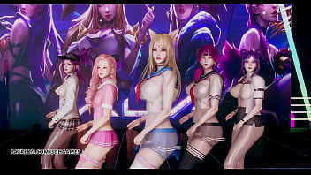 Preview 3 of Strangers Xxx Load - [MMD] Hello Venus -Wiggle Wiggle Hot Kpop Striptease Ahri Akali Kaisa Evelynn Seraphine KDA League of Legends