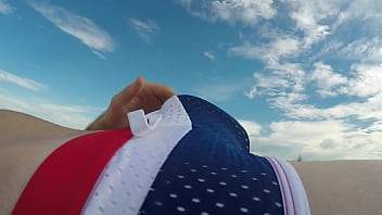 Preview 4 of Sunyleloen - XnxxJohn shows huge speedo bulge on beach
