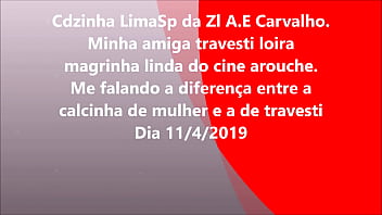 Preview 1 of Purn 18 - Cdzinha LimaSp mostrando minha amiga travesti loira gostosa no cine arouche14042019
