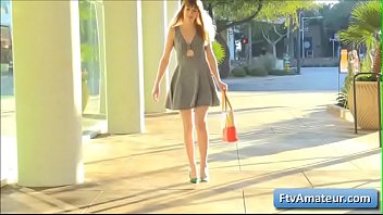 Preview 1 of Tubo Steri Movie - Blonde cutie amateur teen Alana spread her legs for pussy fingering in public