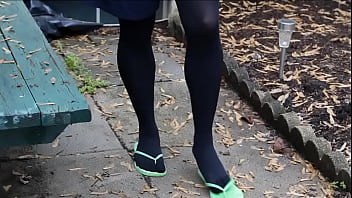 Preview 2 of Nepali Tumblr View Very - Me in five toe tights and flip flops