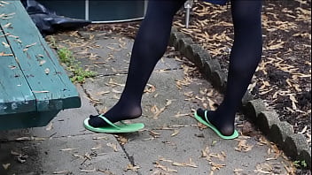 Preview 3 of Nepali Tumblr View Very - Me in five toe tights and flip flops